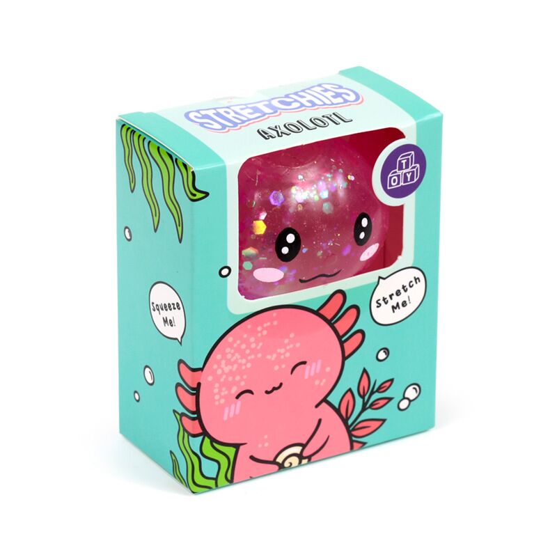 Squeezable Glitter Axolotl Stress Toy
