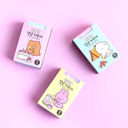 Unique Design Stationery- Matches Shape Eraser 8Pcs 1 Box