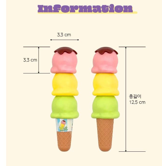 Ice Cream Cone Highlighter Pen – 3 Colors in One!
