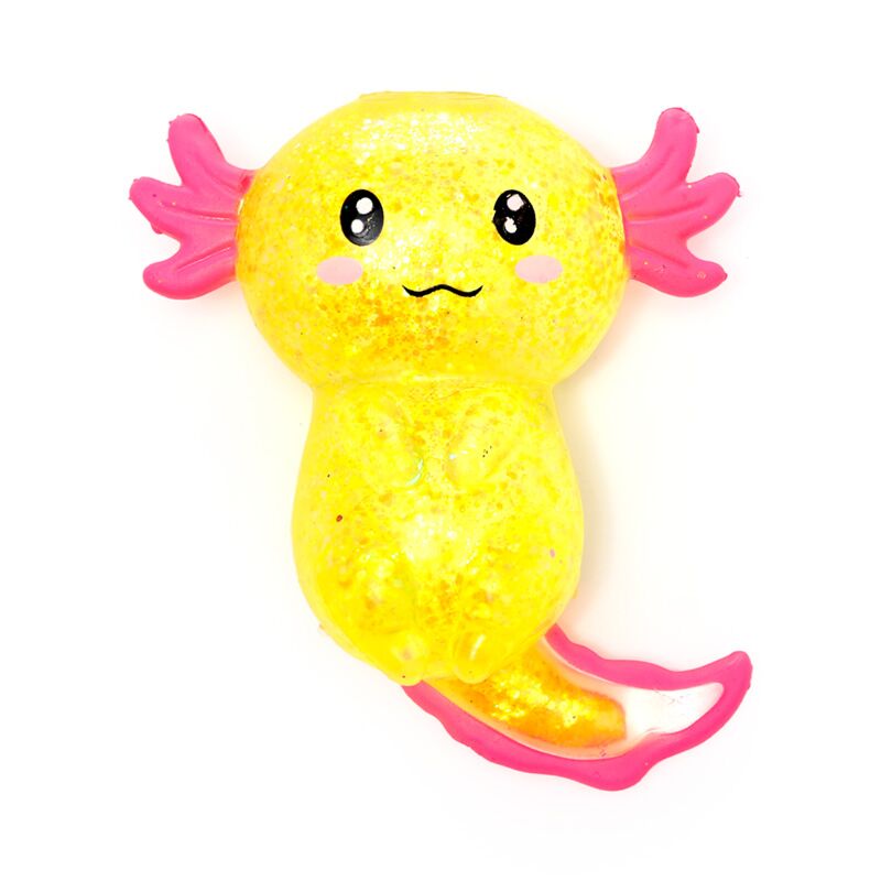 Squeezable Glitter Axolotl Stress Toy