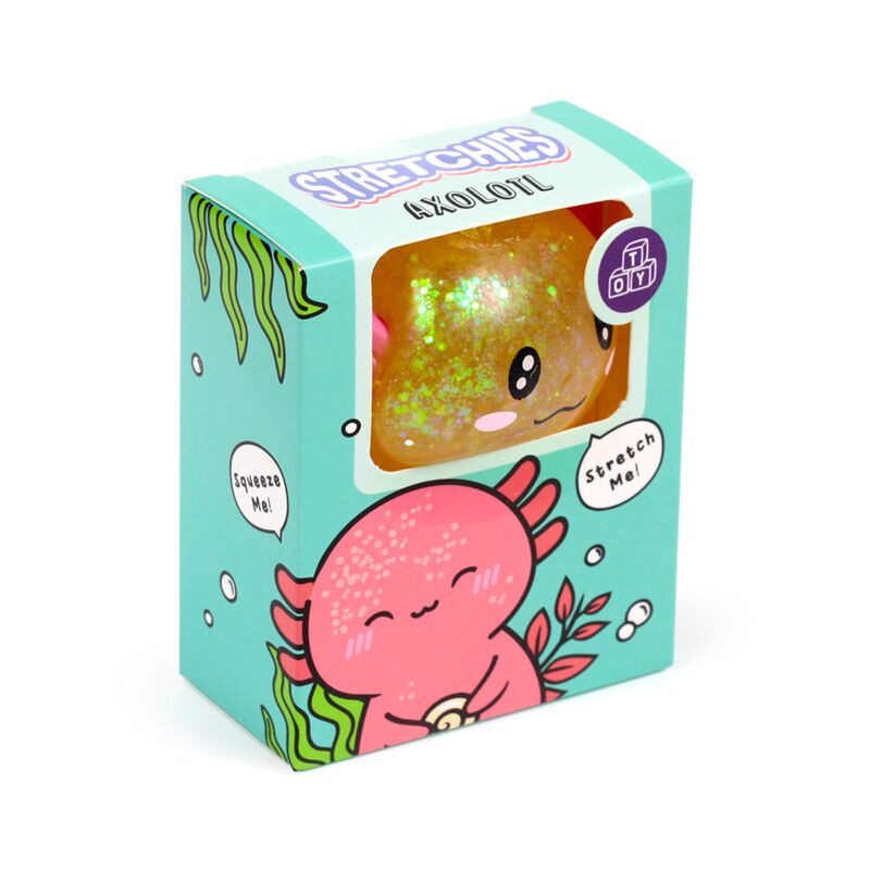 Squeezable Glitter Axolotl Stress Toy