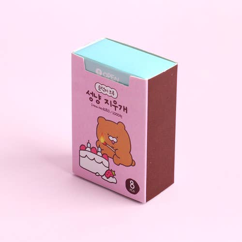 Unique Design Stationery- Matches Shape Eraser 8Pcs 1 Box